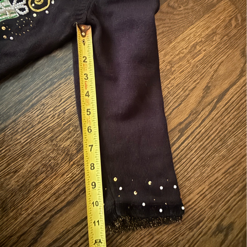 Collective Works of Berek 2 Festive Black Holiday Sweater w/ Embellishments - M - Picture 9 of 11